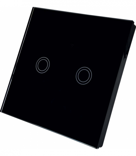 WiFi 2SWITCH Black - Wyłącznik światła dopuszkowy SMART WiFI Greenlux GXSH043