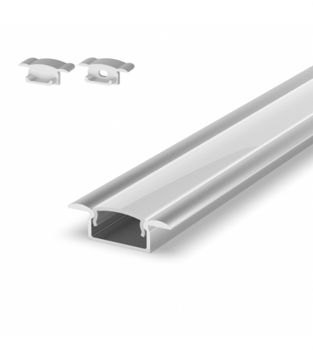 SET-PROFIL (F) SR/ML 2m - Zestaw profil, klosz, zaślepki Greenlux GXLP904