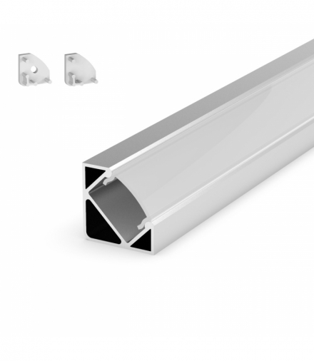 SET-PROFIL (V) SR/ML 2m - Zestaw profil, klosz, zaślepki Greenlux GXLP906