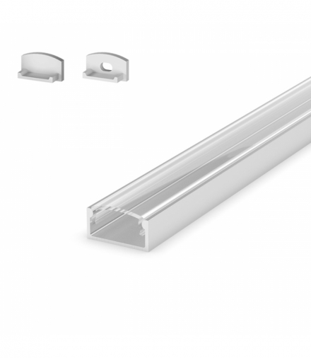 SET-PROFIL (E) SR/CL 2m - Zestaw profil, klosz, zaślepki Greenlux GXLP908