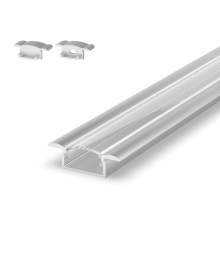 SET-PROFIL (F) SR/CL 2m - Zestaw profil, klosz, zaślepki Greenlux GXLP909