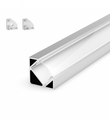 SET-PROFIL (V) SR/CL 2m - Zestaw profil, klosz, zaślepki Greenlux GXLP910