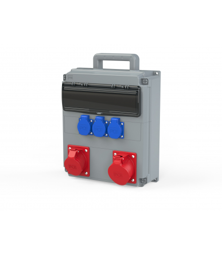 ROZDZIELNICA PRZENOŚNA Z RĄCZKĄ OPOLE 32/5 + 16/5 + 3x230V bez zabezpieczeń IP54 PCE