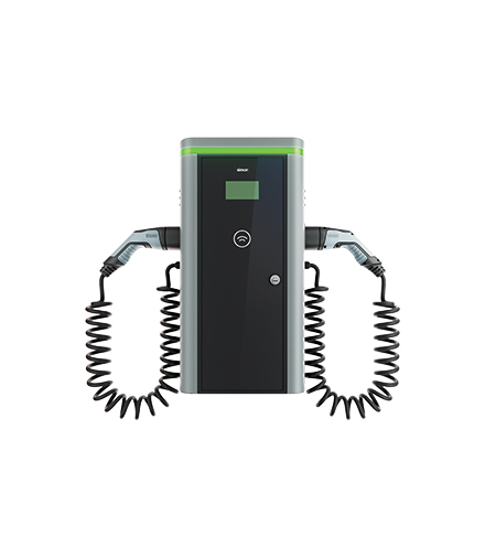 Stacja ładowania pojazdów elektrycznych, naścienna, IP54, IK10, 22kW-44kW, 230-400V, 3F 32 A, 2x kabel spiralny T2, 4m, Ethernet RS485 modem 4G Simon 0631213-100
