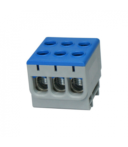 Blok rozdzielczy złączka ZK3x50 (2,5-50) niebieska TH35 gwint INQ ZK3-50N