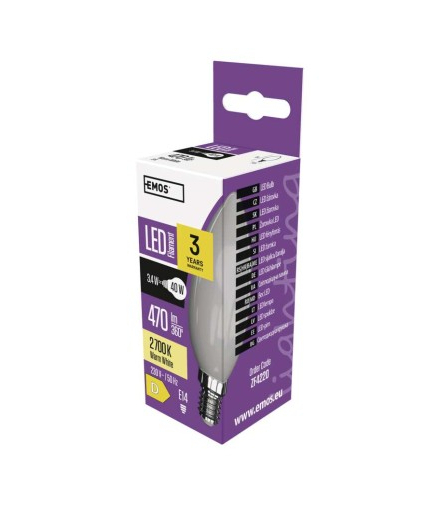 Żarówka LED Filament świeczka / E14 / 3,4 W (40 W) / 470 lm / ciepła biel EMOS ZF4220