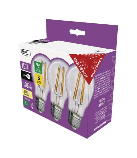 Żarówka LED Filament A60 / E27 / 5 W (75 W) / 1 060 lm / ciepła biel EMOS ZF5157.3