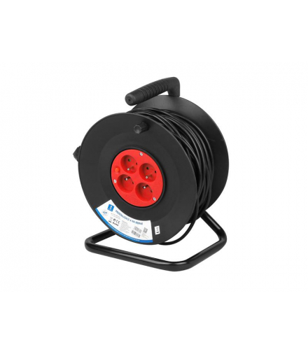 PRZEDŁUŻACZ BĘBNOWY 40M 3x1 4GN. ZO IP20 OWY CZARNY AIGOSTAR LAMEX LX78260