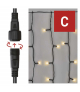 Oświetlenie łączone Standard - kurtyna 100 LED 1x2 m ciepła biel, IP44 EMOS Lighting D1EW01