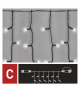 Oświetlenie łączone Standard - kurtyna 100 LED 1x2 m zimna biel, IP44 EMOS Lighting D1EC01
