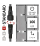 Oświetlenie łączone Standard - kurtyna 100 LED 1x2 m zimna biel, IP44 EMOS Lighting D1EC01