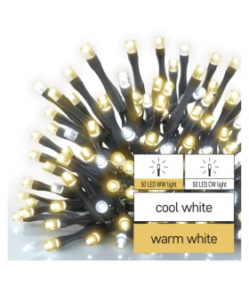 Oświetlenie łączone Standard - łańcuch 100 LED 10m ciepła + zimna biel, IP44 EMOS D1AN01