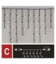 Oświetlenie łączone Standard - sople 100 LED 2,5 m ciepła biel, IP44 EMOS Lighting D1CW01