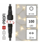 Oświetlenie łączone Profi - łańcuch 100 LED 10m ciepła biel, biały przewód, IP44 D2AW04