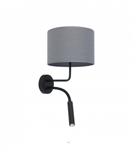 HOTEL PLUS Kinkiet regulowany z wyłącznkiem w stylu nowoczesnym E27, G9 max 10W LED, 10W LED Szary Nowodvorski 9071