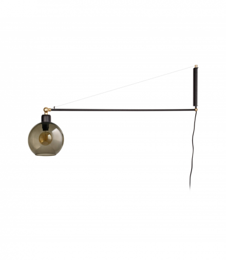 CRANE Kinkiet regulowany z wyłącznkiem w stylu nowoczesnym E27 max 25W LED Dymiony Nowodvorski 9374