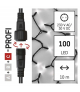 Oświetlenie łączone Profi - łańcuch 100 LED 10m zimna biel, czarny przewód, IP44 EMOS Lighting D2AC04