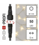 Oświetlenie łączone Profi - łańcuch 50 LED 5m ciepła biel, biały przewód, IP44 EMOS Lighting D2AW02