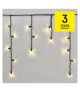 Oświetlenie łączone Profi - sople 50 LED 3m ciepła biel miga, czarny przewód, IP44 EMOS Lighting D2CW03