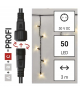 Oświetlenie łączone Profi - sople 50 LED 3m ciepła biel, czarny przewód, IP44 EMOS Lighting D2CW01