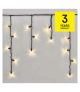 Oświetlenie łączone Profi - sople 50 LED 3m ciepła biel, czarny przewód, IP44 EMOS Lighting D2CW01