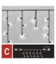 Oświetlenie łączone Profi - sople 50 LED 3m zimna biel miga, czarny przewód, IP44 EMOS Lighting D2CC03
