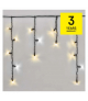 Oświetlenie łączone Profi - sople 50LED 3m, ciepła biel+zimna biel miga, czarny, IP44 EMOS Lighting D2CN01