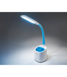 Lampka biurkowa LED TS-1809 niebieska z przybornikiem 6W 350 lm,3000K4000K6000K Tiross LXTS1809