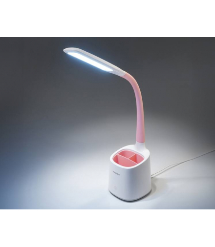 Lampka biurkowa LED TS-1809 różowa z przybornikiem 6W 350 lm, 3000K4000K6000K Tiross LXTS1809P