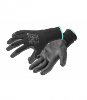 JAGST rękawice ochronne powlekane poliuretanem czarne (12 par/op.) 10 Hogert HT5K757-10