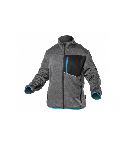 NISTER bluza techniczna szary melanż/niebieska 3XL Hogert HT5K900-3XL