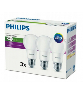 3x Żarówka CorePro LED 8W 60W 2700K barwa ciepła 806lm PHILIPS