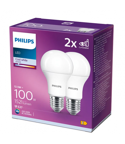 2x Żarówka LED E27 A60 12,5W 100W 1521lm barwa neutralna PHILIPS