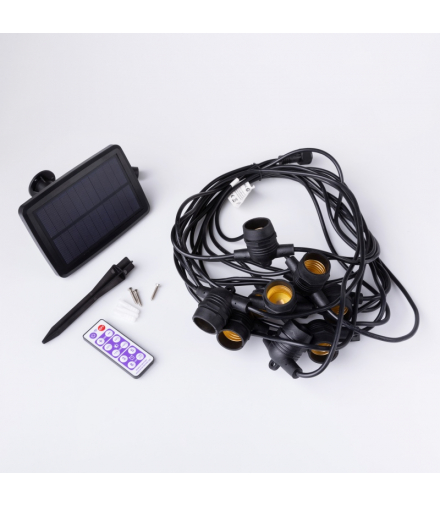 Solarna Girlanda LED 10m +10 x G45 E27 0.3W Ciepły 2700K Ecolight EC20088