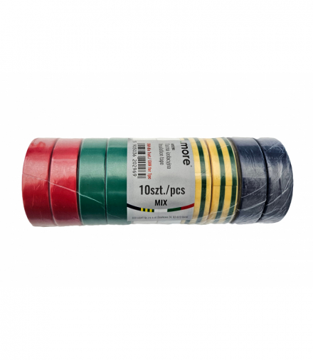 Taśma izolacyjna 15mm x 0,13mm KOLOR MIX 10m 1szt Ecolight M20296