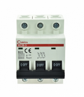 Wyłącznik nadprądowy, bezpiecznik N-P 3P B 20A Elektro INQ MCB-3-B-20