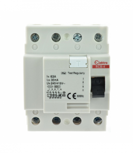 Wyłącznik różnicowoprądowy R-P 4P 30mA AC 63A Elektro INQ RCB-4P-63
