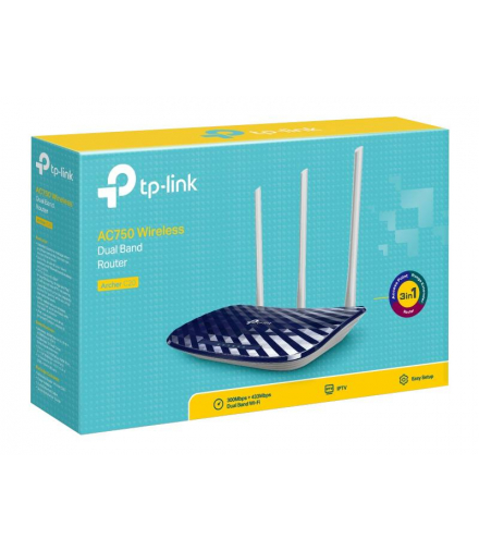 Router C20 AC750 Wireless Dual Band 5 GHz: 433 Mb/s, 2.4 GHz: 300 Mb/s 1xWAN, 4xLAN 100Mb/s TP-Link