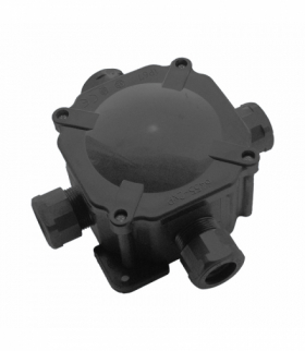 Puszka hermetyczna IP67, 4 dławnice, 144x144mm, czarna Orno 6455-27P/5