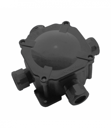Puszka hermetyczna IP67, 4 dławnice, 144x144mm, czarna Orno 6455-27P/5