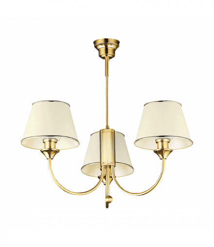 TESALIA 3P, lampa wisząca, 3xE27, max 3x60W, mosiądz, złoty, abażur ecrie Orno AD-LD-6528CE27T