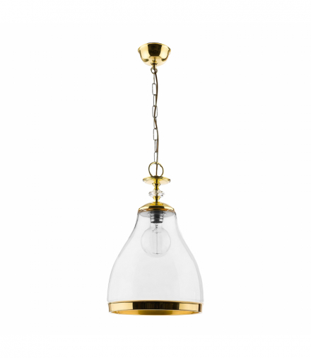 IKARIA 1P, lampa wisząca, E27 max. 60W, metal, mosiądz, klosz szklany transparentny Orno AD-LD-6542CE27SP