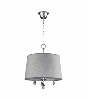 ACHAJA 3P, lampa wisząca, 3xE27, max. 3x60W, metal, chrom, abażur szary duży Orno AD-LD-6543GGE27T