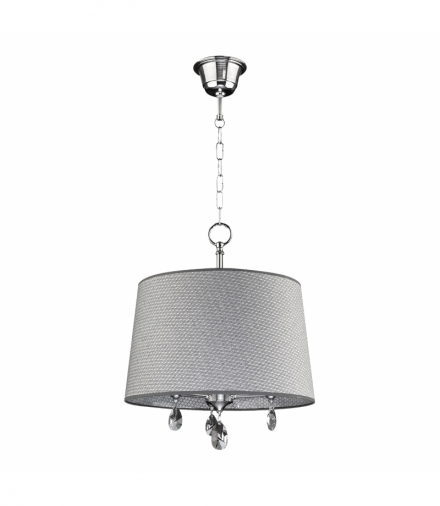 ACHAJA 3P, lampa wisząca, 3xE27, max. 3x60W, metal, chrom, abażur szary duży Orno AD-LD-6543GGE27T