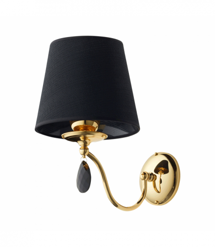 ACHAJA 1P, kinkiet, E27 max. 60W, metal, chrom, mosiądz, abażur czarny Orno AD-LD-6546BE27T