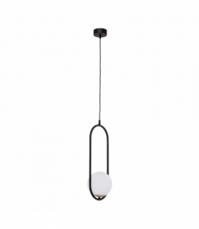 MILOS 1P, lampa wisząca, E14 max. 40W, metal, czarny, klosz szklany Orno AD-LD-6547BE14SM