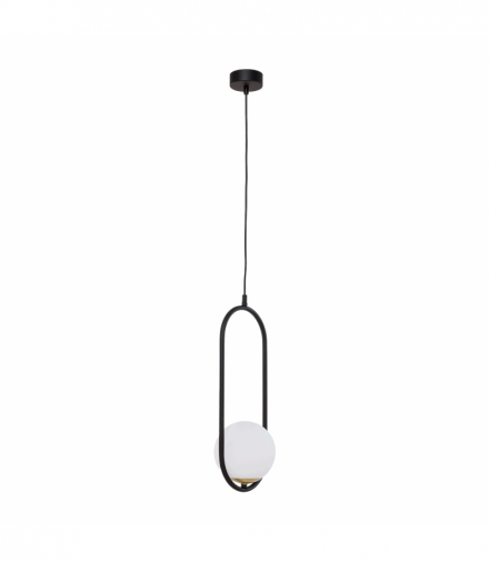 MILOS 1P, lampa wisząca, E14 max. 40W, metal, czarny, klosz szklany Orno AD-LD-6547BE14SM