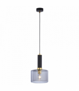 SAMOS 1P, lampa wisząca, E27 max. 60W, metal, mosiądz/czarny, klosz szklany Orno AD-LD-6549B-CE27SP