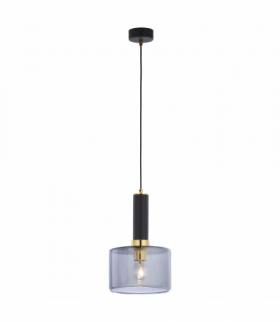 SAMOS 1P, lampa wisząca, E27 max. 60W, metal, mosiądz/czarny, klosz szklany Orno AD-LD-6549B-CE27SP