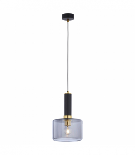SAMOS 1P, lampa wisząca, E27 max. 60W, metal, mosiądz/czarny, klosz szklany Orno AD-LD-6549B-CE27SP